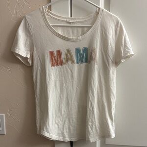 Maurices Cream T-Shirt with Multicolor 'MAMA' Design